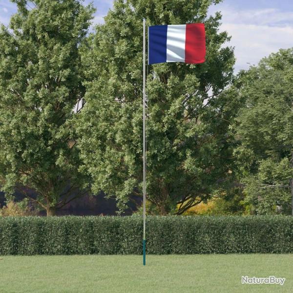 Drapeau de la France et m�t 6,23 m Aluminium alsavelo