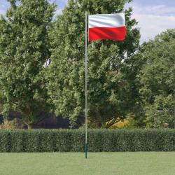 Drapeau de la Pologne et m&acirc;t 6,23 m Aluminium alsavelo