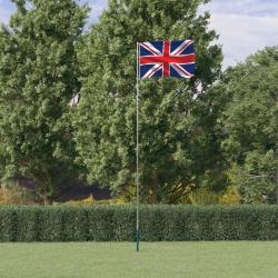 Drapeau du Royaume-Uni et m&acirc;t 5,55 m Aluminium