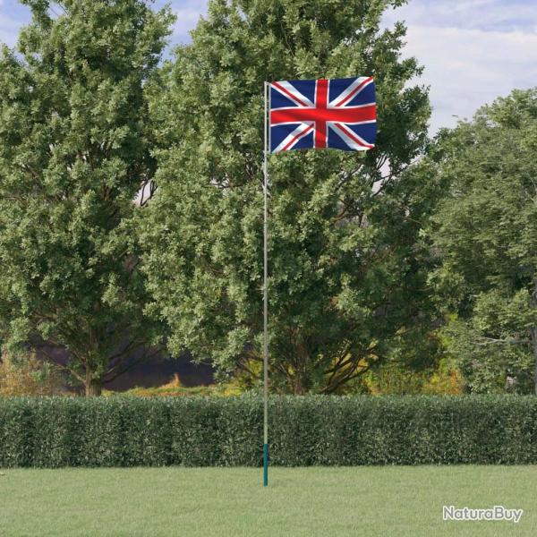Drapeau du Royaume-Uni et m�t 5,55 m Aluminium