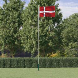 Drapeau du Danemark et m&acirc;t 6,23 m Aluminium