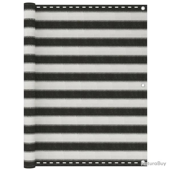 �cran de balcon PEHD 120x400 cm Anthracite et blanc