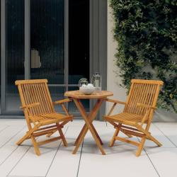 Ensemble &agrave; manger de jardin 3 pcs Bois de teck massif