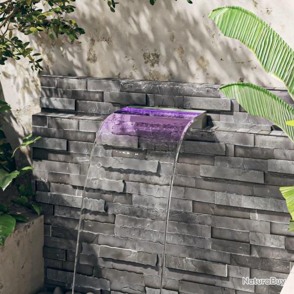 D�versoir pour cascade avec LED RVB Inox 45 cm