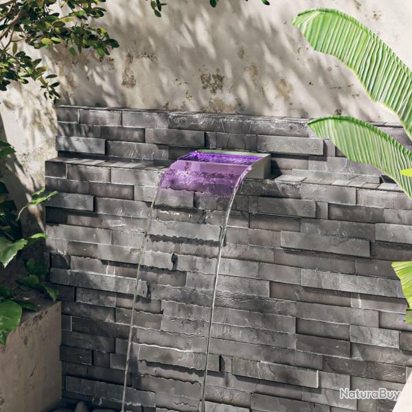 D�versoir pour cascade avec LED RVB Inox 30 cm alsavelo