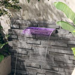 D&eacute;versoir pour cascade avec LED RVB Inox 60 cm alsavelo