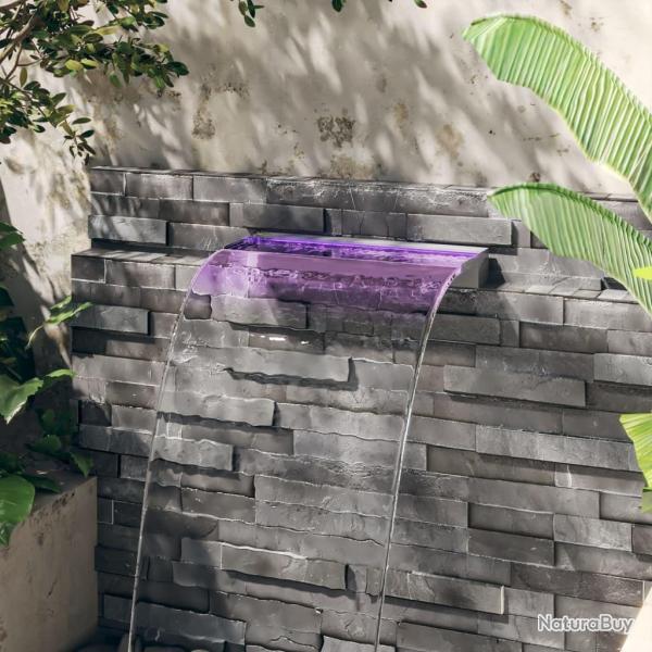 Dversoir pour cascade avec LED RVB Inox 60 cm alsavelo