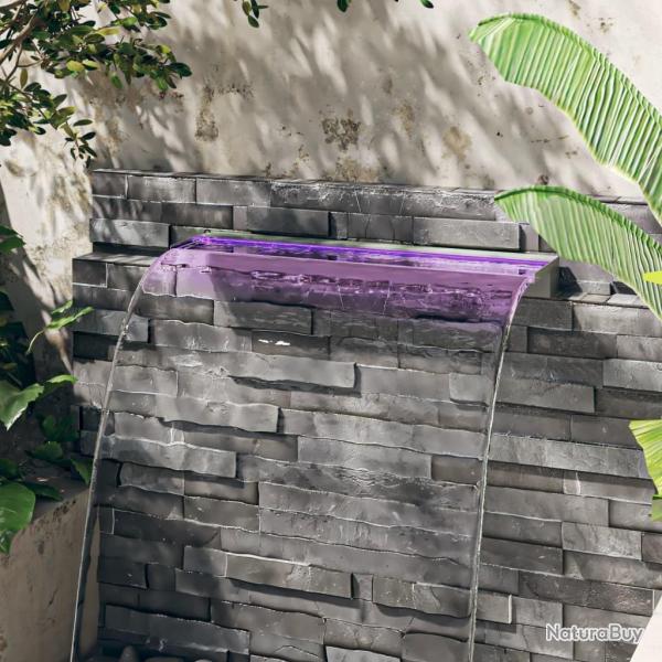 D�versoir pour cascade avec LED RVB Inox 90 cm alsavelo