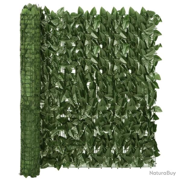 �cran de balcon avec feuilles vert fonc� 500x100 cm