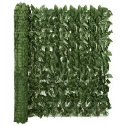 &Eacute;cran de balcon avec feuilles vert fonc&eacute; 600x100 cm