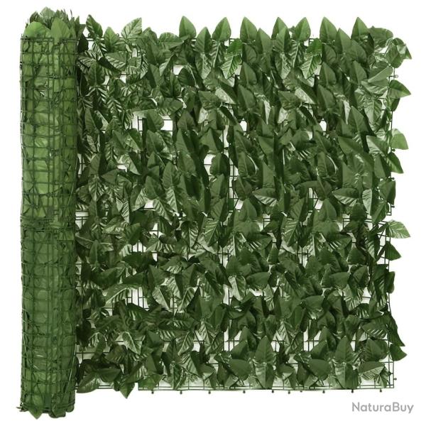 �cran de balcon avec feuilles vert fonc� 400x75 cm
