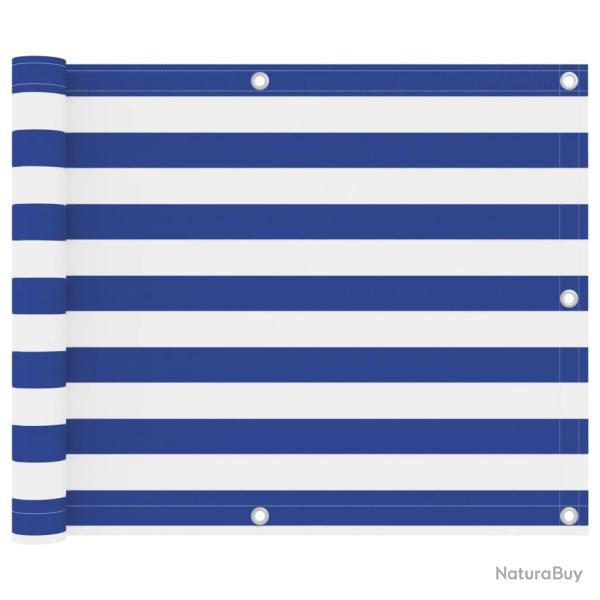 �cran de balcon Blanc et bleu 75x400 cm Tissu Oxford alsavelo