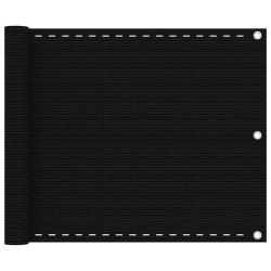 &Eacute;cran de balcon Noir 75x500 cm PEHD alsavelo