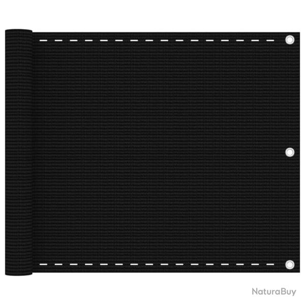 �cran de balcon Noir 75x500 cm PEHD alsavelo