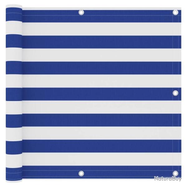 �cran de balcon Blanc et bleu 90x300 cm Tissu Oxford