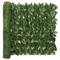 &Eacute;cran de balcon avec feuilles vert fonc&eacute; 500x75 cm