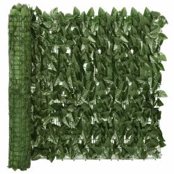 &Eacute;cran de balcon avec feuilles vert fonc&eacute; 300x75 cm