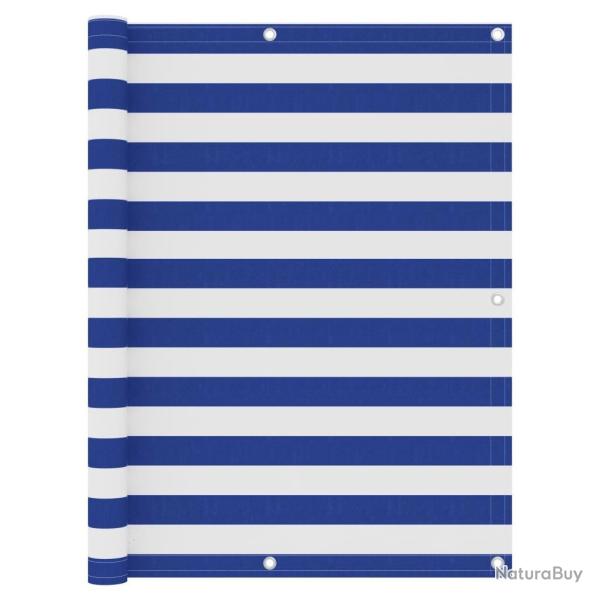 �cran de balcon Blanc et bleu 120x500 cm Tissu Oxford alsavelo