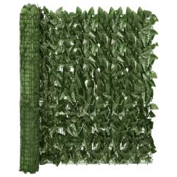 &Eacute;cran de balcon avec feuilles vert fonc&eacute; 400x100 cm