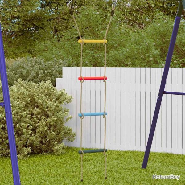 �chelle de corde pour enfants avec 4 �chelons multicolore