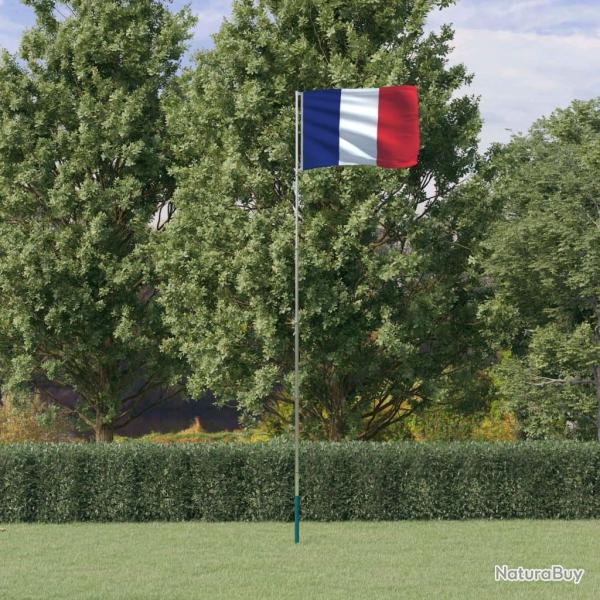 Drapeau de la France et m�t 5,55 m Aluminium alsavelo