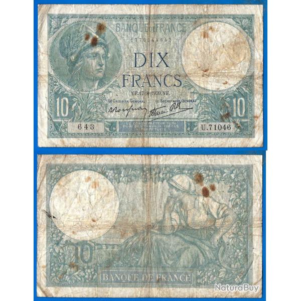 France 10 Francs 1939 Minerve Billet Franc