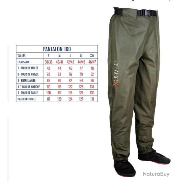 PANTALON DEVAUX 100 OLIVE S - 38/39