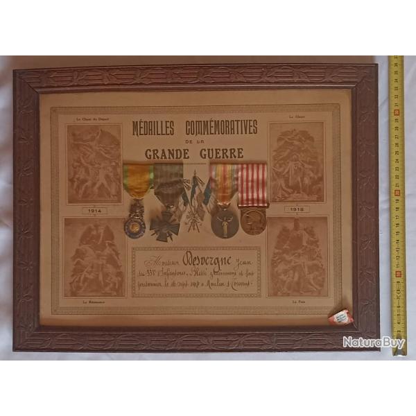 Cadre m�dailles comm�morative Guerre 1914/1918 WW1