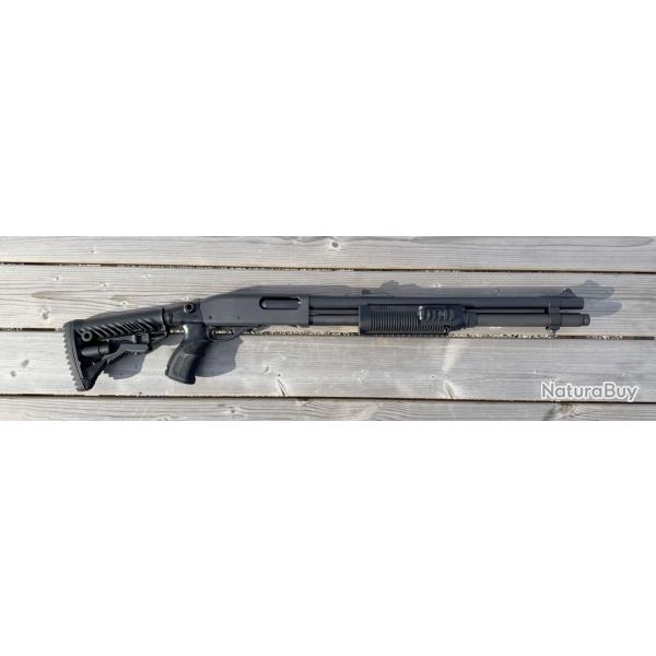 OCCASION - Fusil � Pompe REMINGTON 870 Tactical Ray� Cal. 12/76 Fab Defense + Rallonge tube magasin