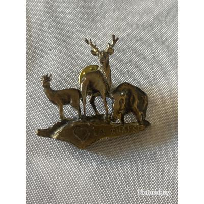 Broche épingle bois de cerf insigne étain bois de cerf rouge