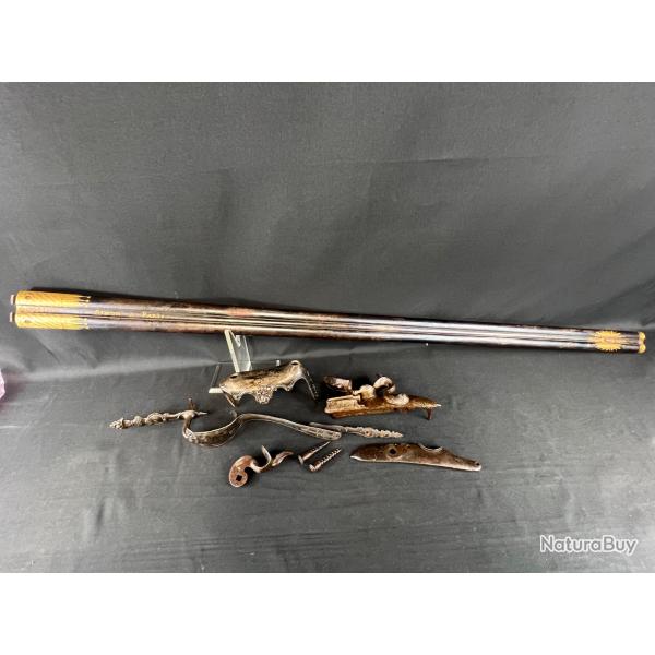 EXCPETIONNEL CANON POUR FUSIL DE CHASSE DOUBLE � SILEX 18�me de grand luxe sign� SIMON � PARIS