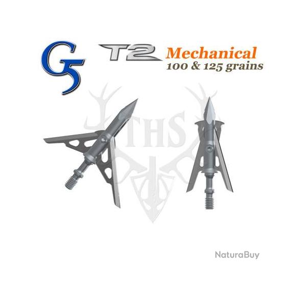 G5 T2 - Lame de chasse m�canique � 2 lames ultra-solide - 100 & 125 grains 100
