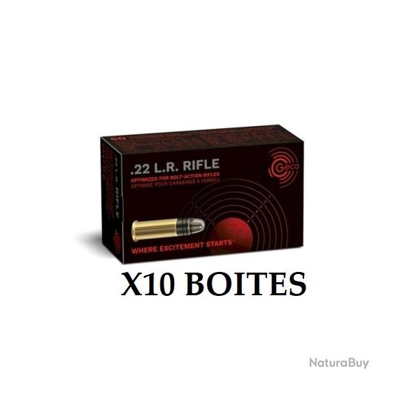 10 Boites de Balles Geco 22LR Rifle