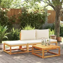 Salon de jardin avec coussins 4 pcs bois d'acacia massif alsavelo