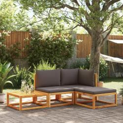 Salon de jardin avec coussins 4 pcs bois d'acacia massif alsavelo