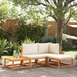 Salon de jardin avec coussins 4 pcs bois d'acacia massif alsavelo