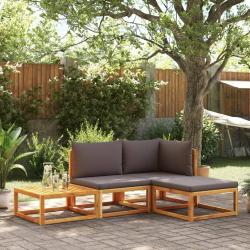 Ensemble de canap&eacute;s de jardin 4 pi&egrave;ces avec coussins en bois d'acacia et corde