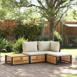 Salon de jardin avec coussins 4 pcs bois d'acacia massif alsavelo