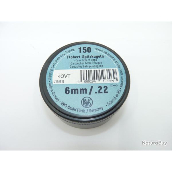 RWS 6mm / .22 Flobert balle conique boite de 150