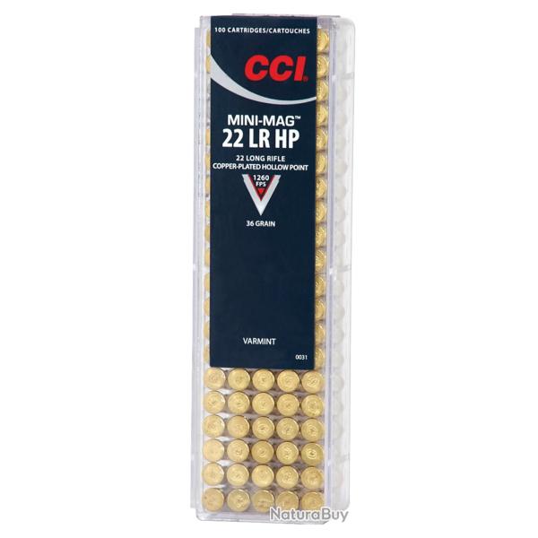 Cartouches CCI Varmint Mini Mag HP Calibre 22 Lr (Boite de 500 cartouches) Vitesse: 384 m/s