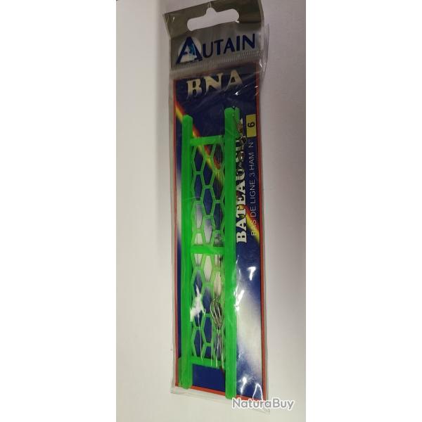 1 BAS DE LIGNE 3 HAMECONS N�6 - AUTAIN - BNA - BATEAU SURF - NEUF