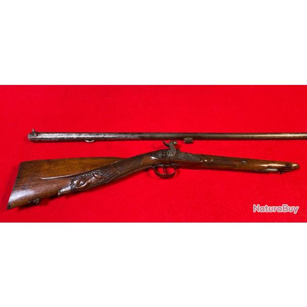 FUSIL CANARDIER, A CHIEN, A POUDRE NOIRE, CAT D, VENTE LIBRE AUX PERSONNES MAJEURES, BON ETAT, 98 cm