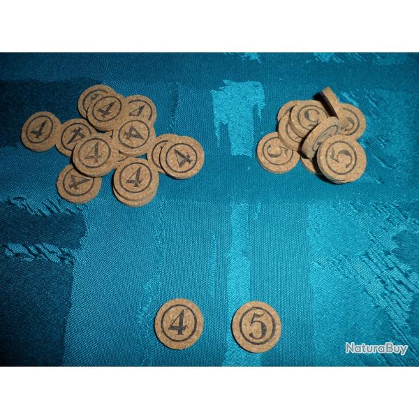 Lot de 200 rondelles li�ge N�4 et 5, cal12.