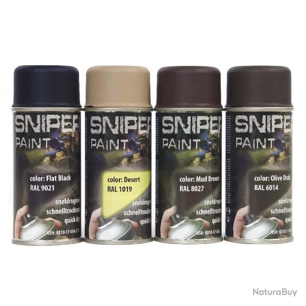 Bombes de peinture, couleurs militaires 150 ml Noir