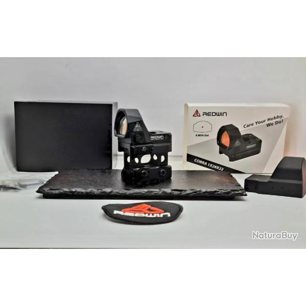 RED DOT REDWIN OPTIC MONTAGE PICATINNY AVEC RAIL HAUT & BAS ARME OU AIRSOFT+ACCESSOIRES+CR2032 NEUF!