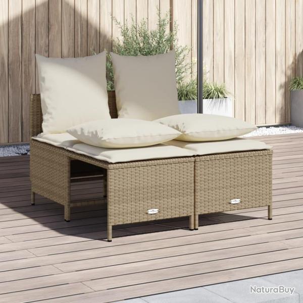 Salon de jardin avec coussins 4 pcs beige rsine tresse alsavelo