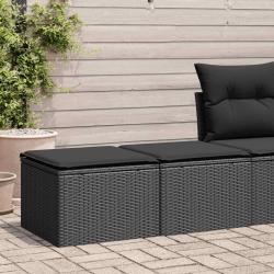 Salon de jardin avec coussins 2 pcs noir r&eacute;sine tress&eacute;e acacia alsavelo