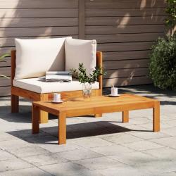 Salon de jardin avec coussins 2 pcs bois massif acacia