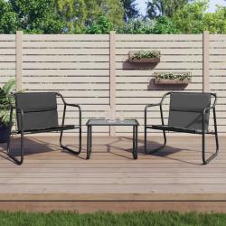 Salon de jardin avec coussins 3 pcs anthracite acier alsavelo