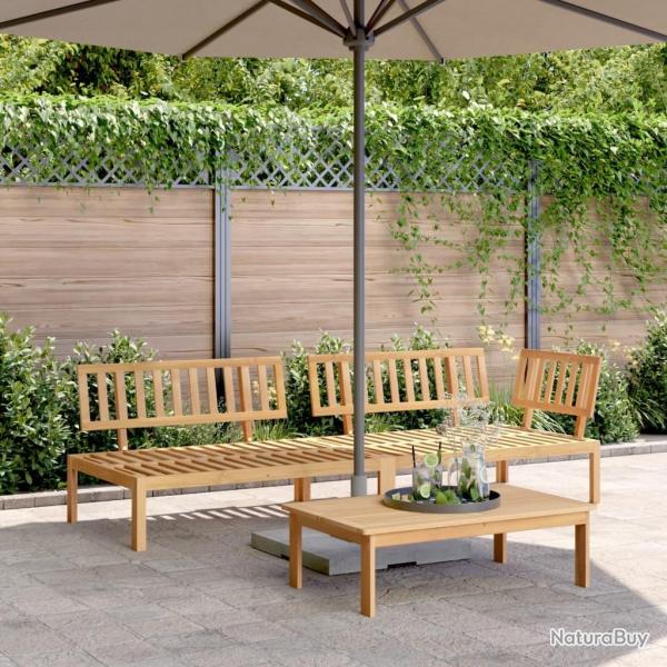 Salon palette de jardin 3 pcs bois d'acacia massif alsavelo